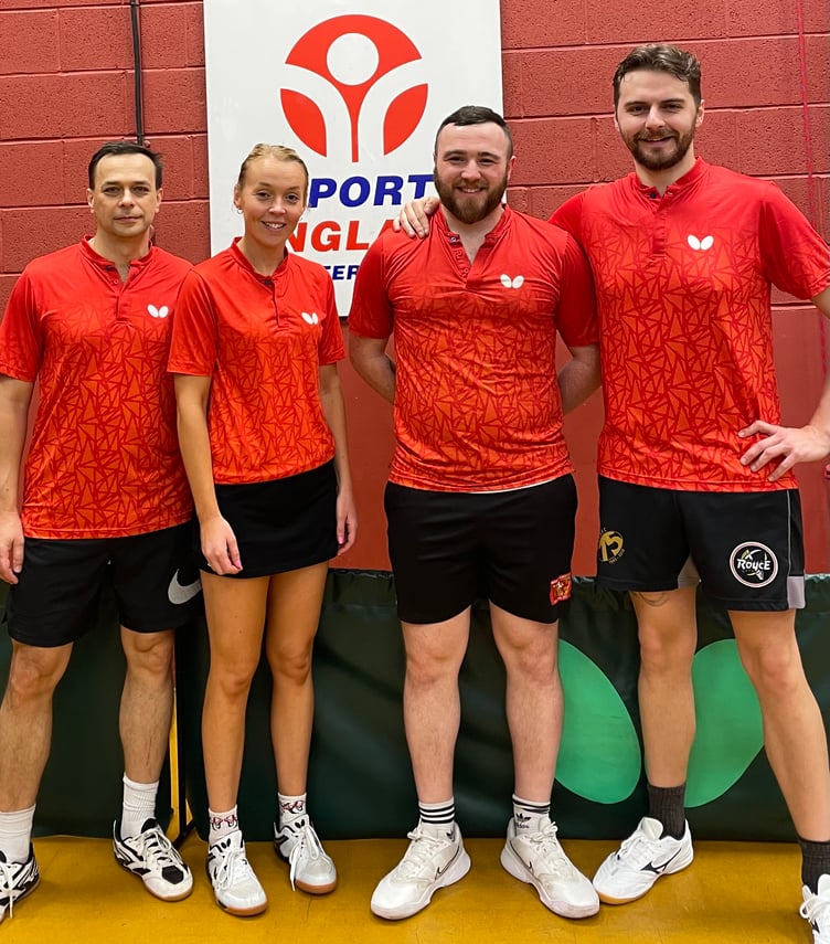The Isle of Man team that competed in the second weekend of British League National C1 fixtures recently. (Left to right) Mike Tamarov, Becky Bayley, Duncan Alexander and Sam Edwards (Photo: Becky Bayley)