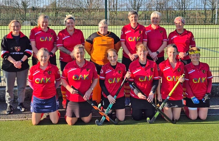 The Isle of Man women’s over-45s hockey side that faced their Timperley counterparts at Lancaster University recently