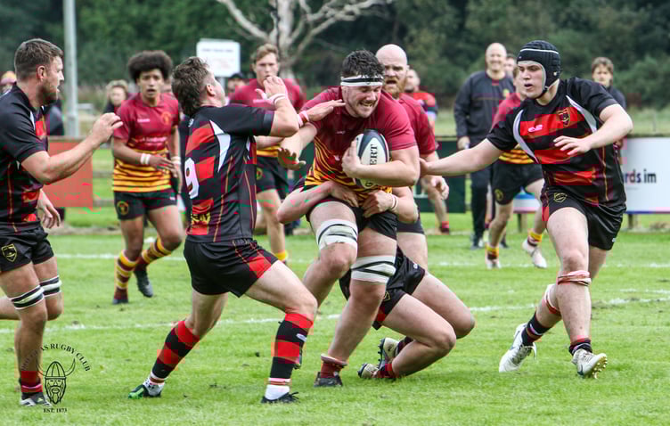 Harry Cartwright in action for Douglas against Widnes last season (Photo: Richard Ebbutt)