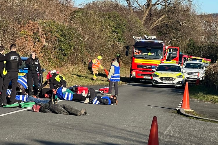 The exercise took place near the Vehicle Test Centre in Tromode