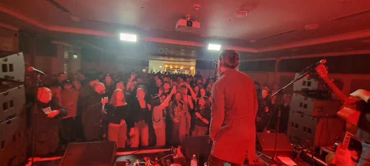 The sold-out crowd getting involved