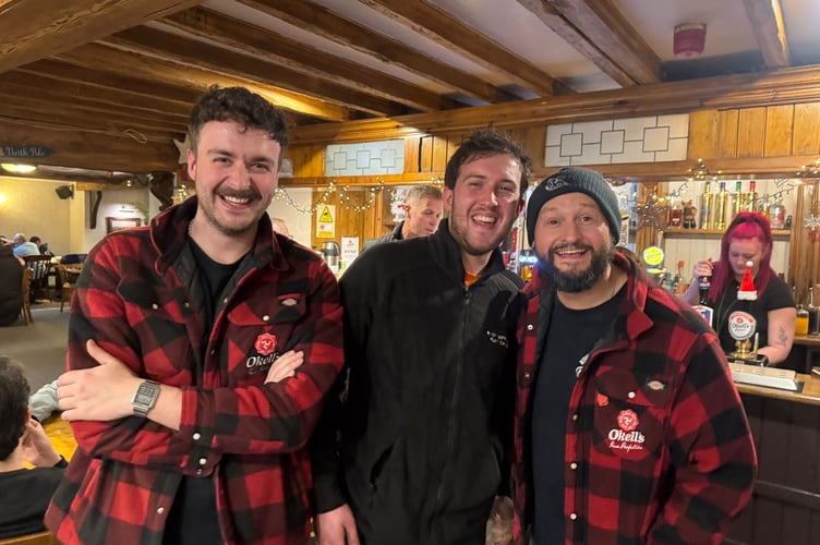 The Okell's brewing team with head brewer Kevin Holmes (left) saying that the launch of St Nick is 'the official start of Christmas'