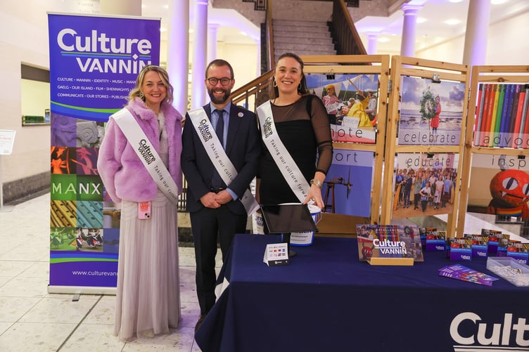 Culture Vannin officers Dr Chloe Wooley, James Franklin and Becky McSevney at the Awards for Excellence