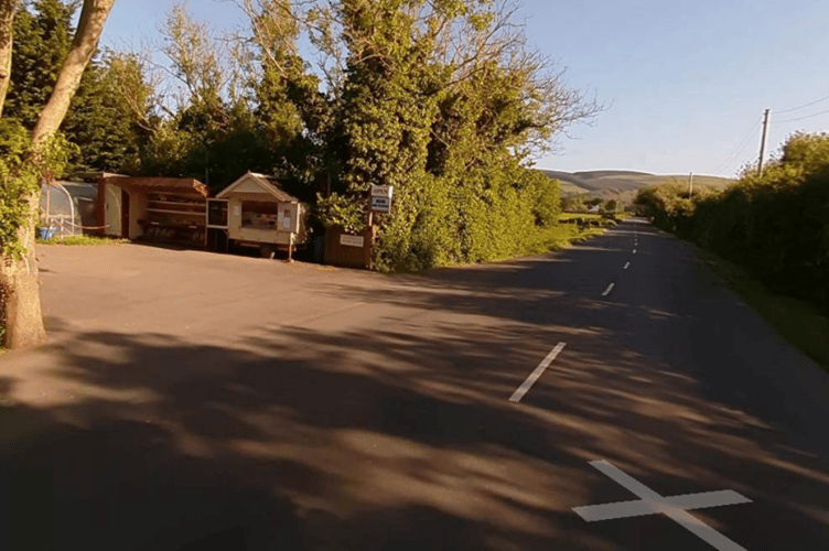 The mobile kiosks to sell produce at Magher Grianagh