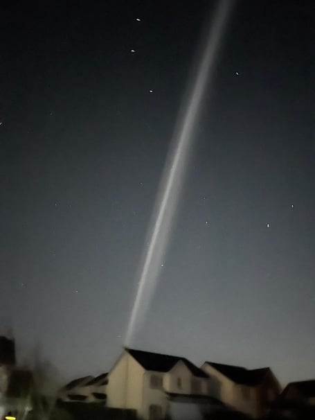 Strange beam of light in the night sky
