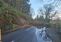 Emergency road closure extended after landslip blocks road during heavy rain