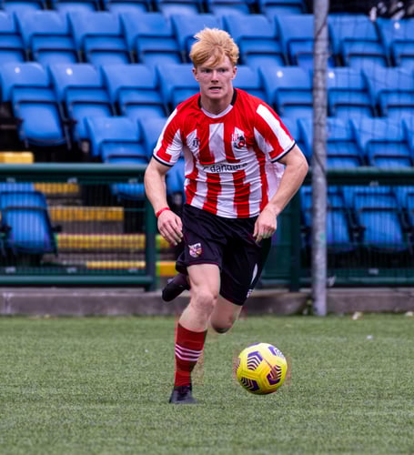 Tomas Brown was once again the hero for Peel on Saturday, scoring a hat-trick to help send the westerners into the Railway Cup final (Photo: Gary Weightman)