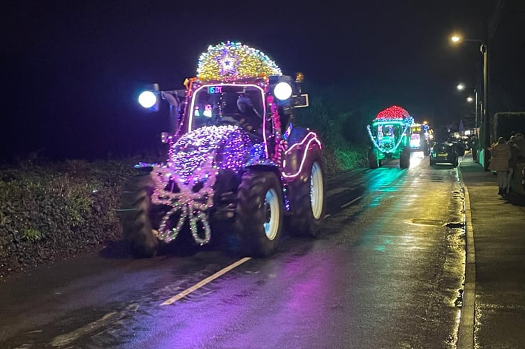 This tractor was particularly bright passing through Colby