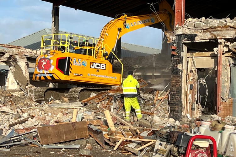 Demolition of former James Caine flooring and furniture shop