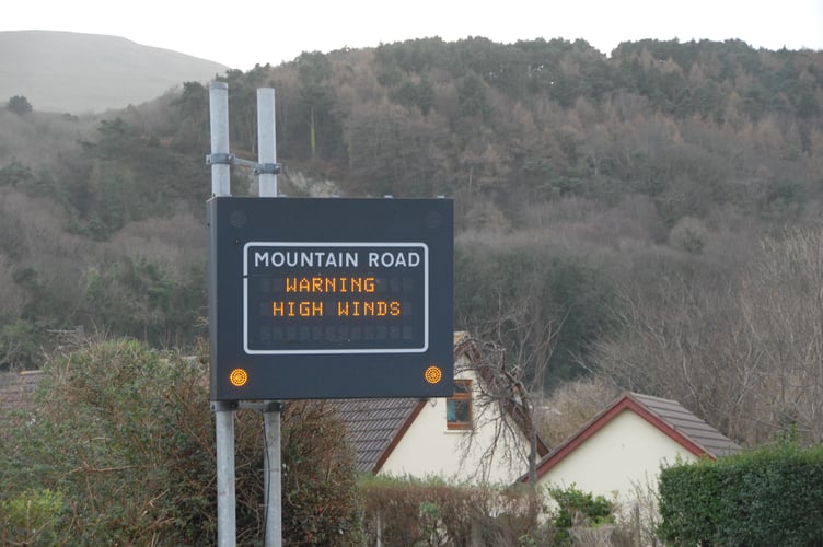 The A18 Mountain Road is one of several roads to shut later today as Storm Bram arrives on Manx shores