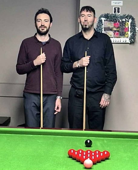 Darryl Hill (left) and Jonny Hogg went head-to-head in the final of the latest ranking event, with emerging triumphant