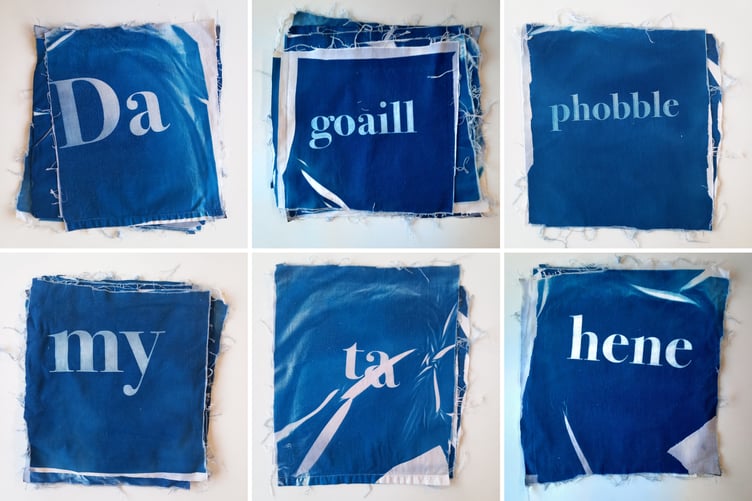 Cyanotype quilt squares