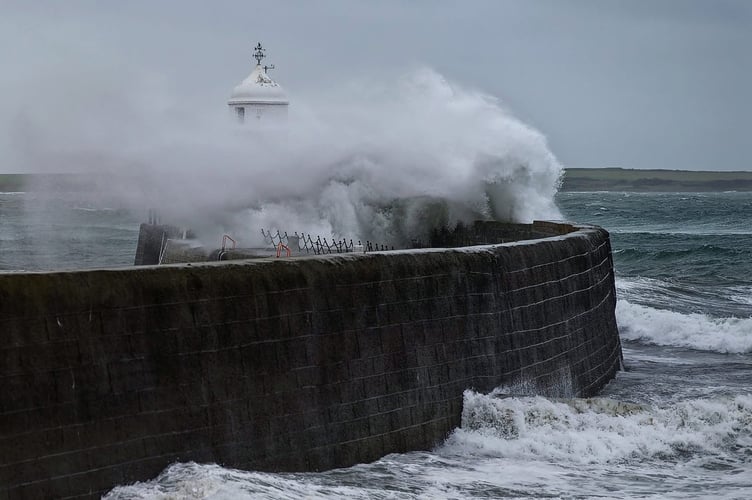 Paul Derek Johnson took this photo in Castletown on Tuesday in the midst of a red weather warning as Storm Bram battered the coasts of the island