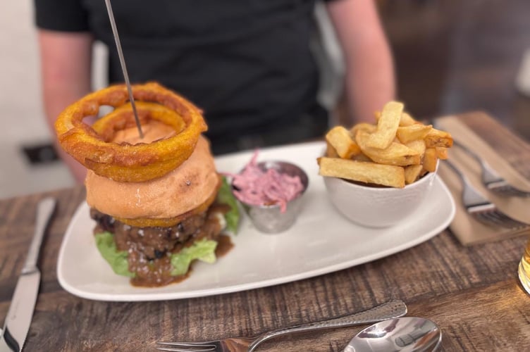 The 'pretty messy burger' at The Garrison in Castletown certainly lived up to its name 