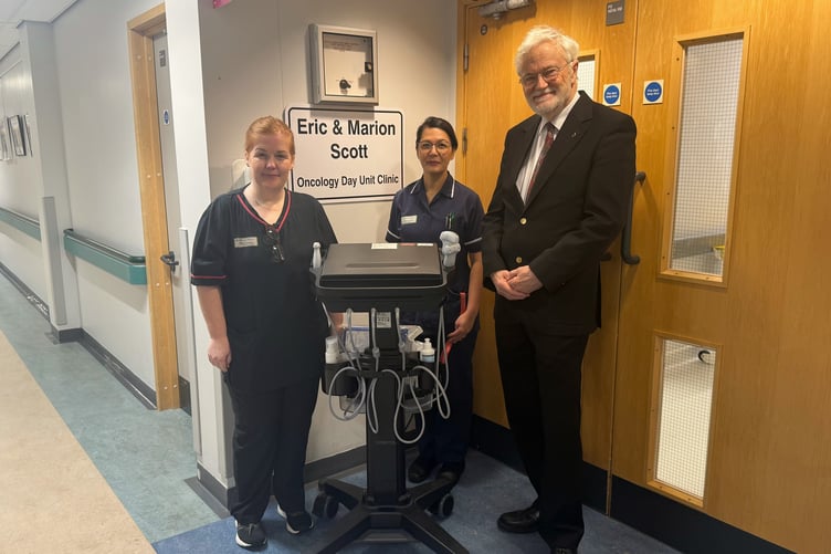 (L-R) Markie Chestnut acute oncology nurse consultant, senior sister Christine Ocolango and HBNHT Trustee Malcolm Clague