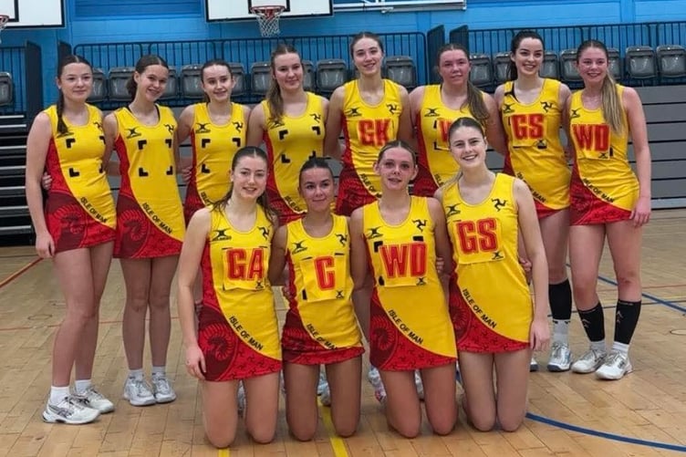 The Isle of Man under-19 netball side after securing victory over France at the weekend