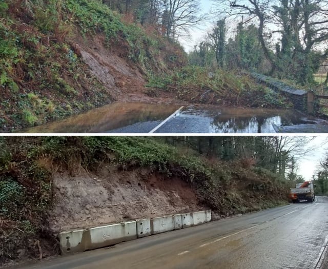 Road reopens following stabilsation work after landslip 