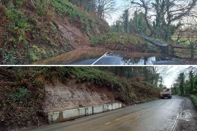 The DoI had to close the road to ensure it was safe for motorists following a landslip earlier this month