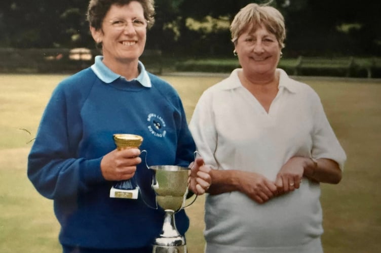 Helen Graham (right) pictured alongside Pat Withers, Neil’s mother and a long-standing, avid member of Marown’s sporting clubs
