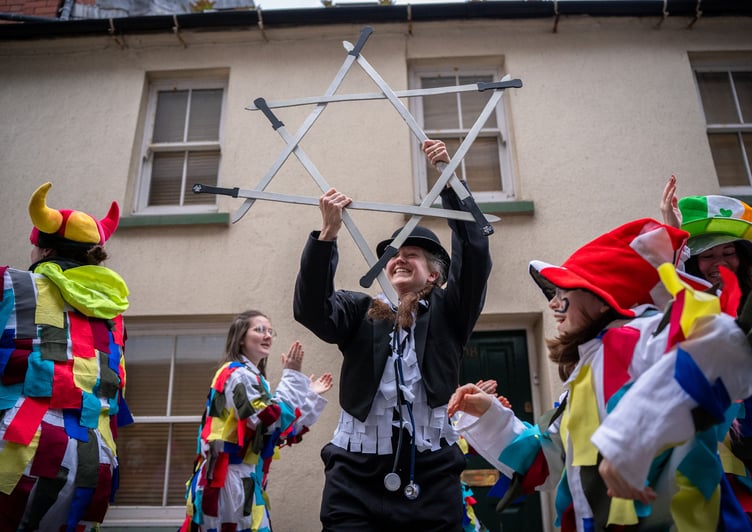 The Manx White Boys take on the Sword Dance