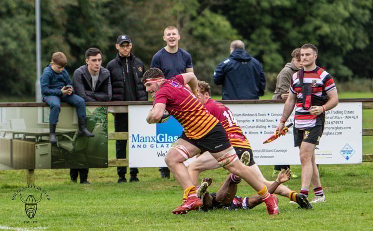 Harry Cartwright scored for Douglas against Altrincham Kersal at Port-e-Chee in September and should be in the mix again this weekend in Greater Manchester (Photo: Richard Ebbutt)