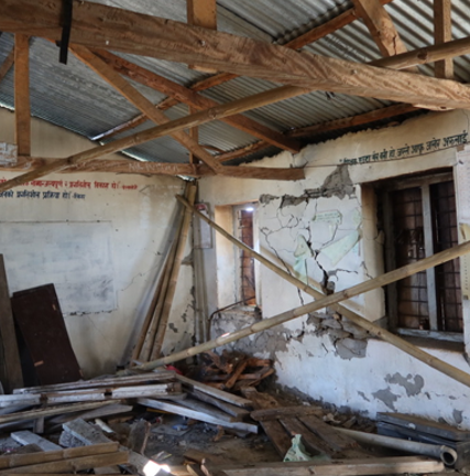 Two buildings at Shree Jaya Devi Secondary School  were severely damaged following the 2021 earthquake