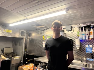 Teen juggling books and burgers while running his own food truck