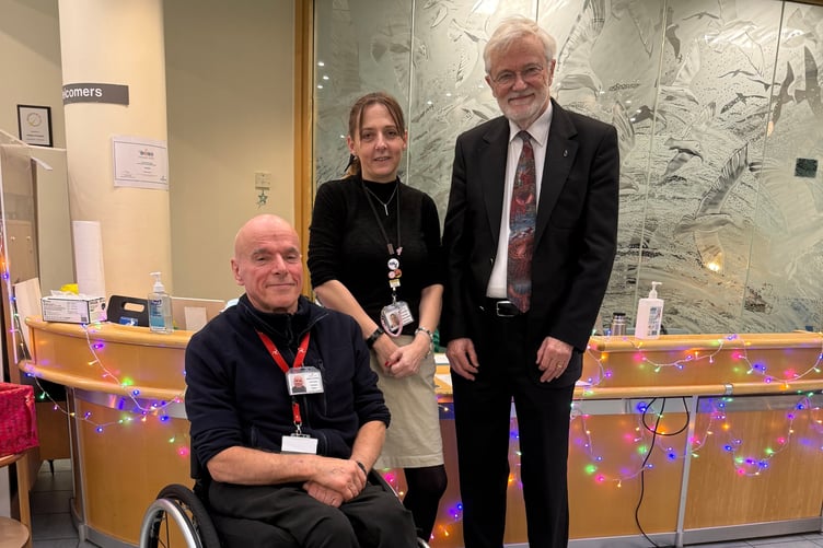 (L-R) Volunteer John Hines with Volunteer and Student Placement Officer Tanya Corlett and trustee Malcolm Clague
