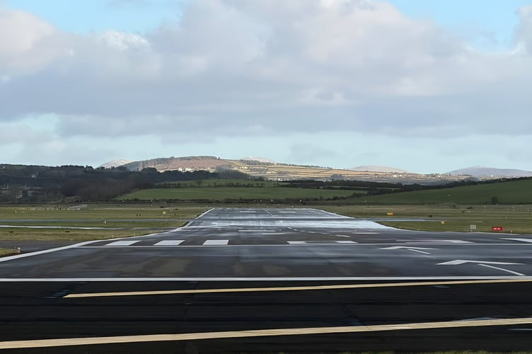 The runway at Ronaldsway was closed due to ice and snow but has since reopened
