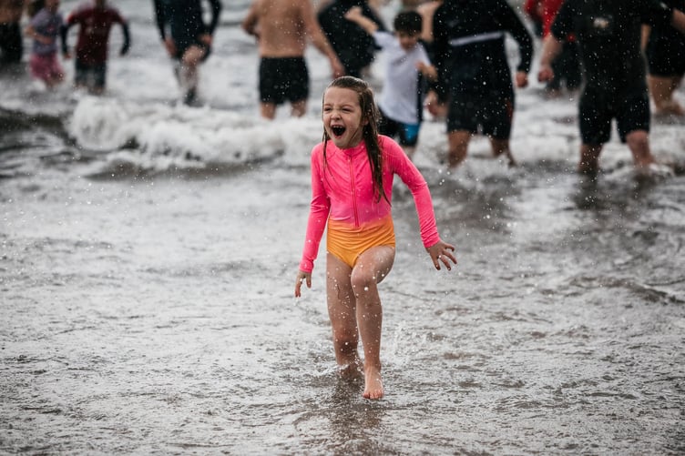 A number of youngsters also took part in the Port St Mary dip
