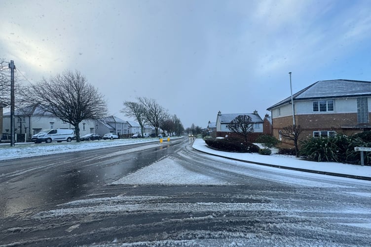 Wintry showers have swept through the island this morning - more are expected this afternoon (Sunday)