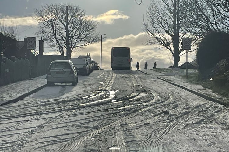 A bus in Onchan yesterday