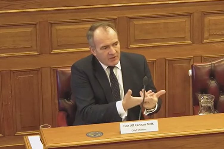 Chief Minister Alfred Cannan gives evidence to a Tynwald committee