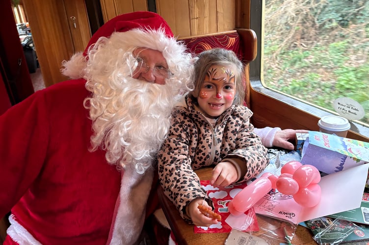 Father Christmas made the children smile onboard