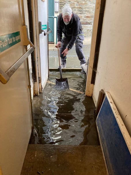 Flooding inside Laxey Sailing Club