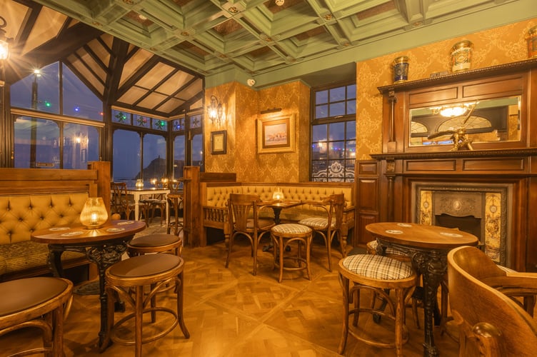 Inside the newly refurbished Top Bar at the Falcon's Nest Hotel in Port Erin