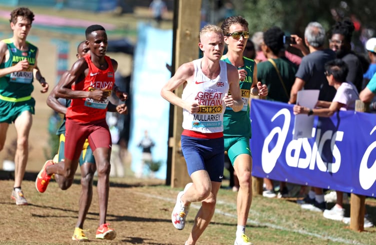 Isle of Man athlete David Mullarkey in action on his way to finishing an excellent 26th in the World Cross-Country Championships in Tallahassee, Florida on Saturday (Photo: British Athletics)