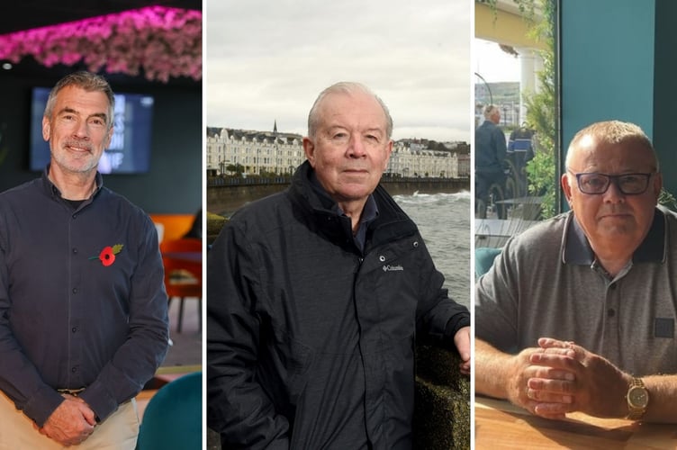 (L-r) Palace Group and Local Economy Forum (LEF) Secretary Brett Martin, Forum Chairman Chris Robertshaw and Jak's Group and Licensed Victualler’s Association Chairman Andy Gibbs 