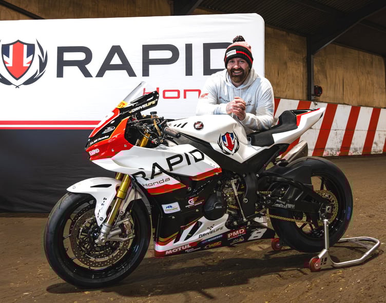 Jamie Coward aboard his new Rapid Honda machine that he will campaign on the roads this year