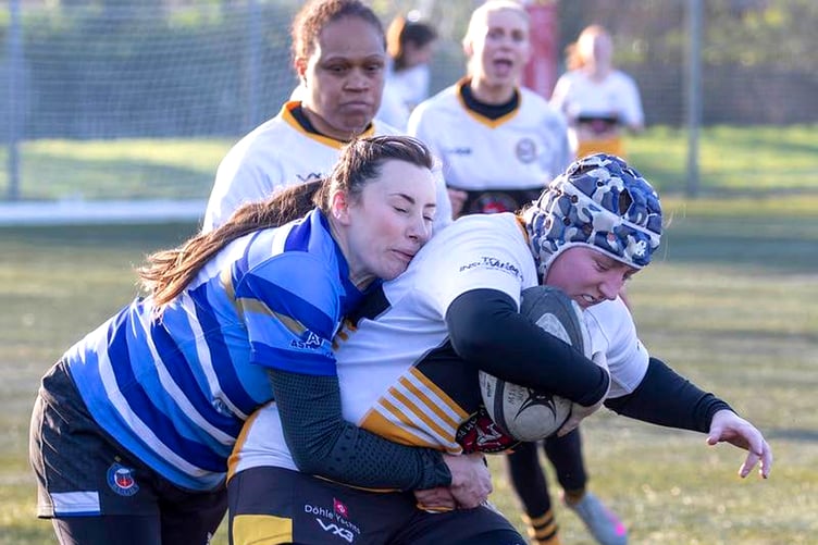 Action from Vagabonds women's match against Macclesfield last weekend