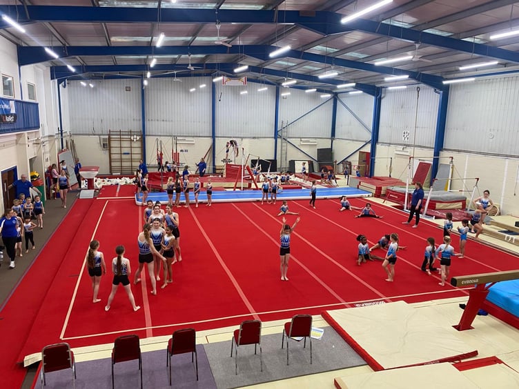 An aerial shot of training getting underway