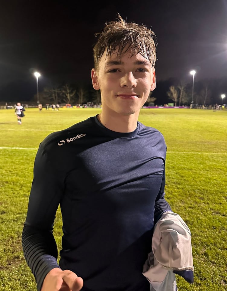 Will Decandia after making his debut for FC Isle of Man on Wednesday evening, having joined the Ravens on loan from Oldham Athletic (Photo: Ian Strodder)