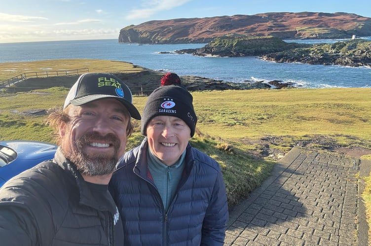 Gary Mann (right) with American storm chaser Dr Reed Timmer during his visit to the Isle of Man to explore his Manx ancestry