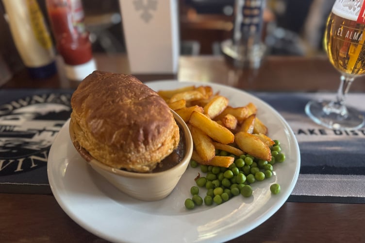 The Steak and Ale Pie at the Grosvenor in Andreas