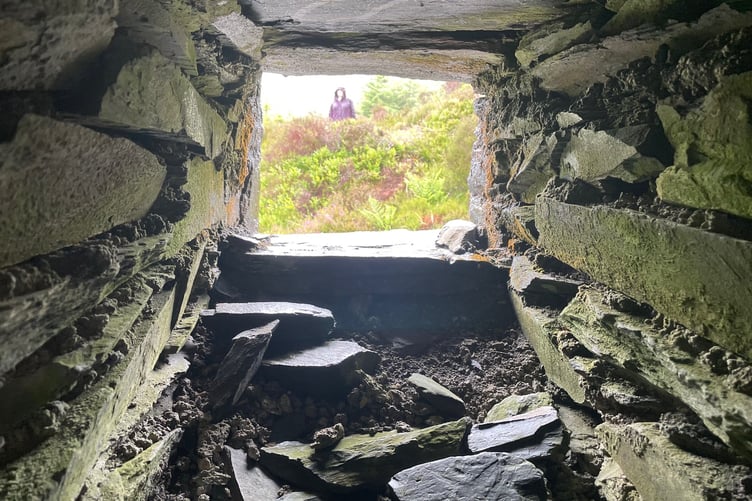 Inside the former windmill at South Barrule quarry