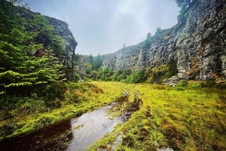 You can walk through South Barrule quarry on a dry day