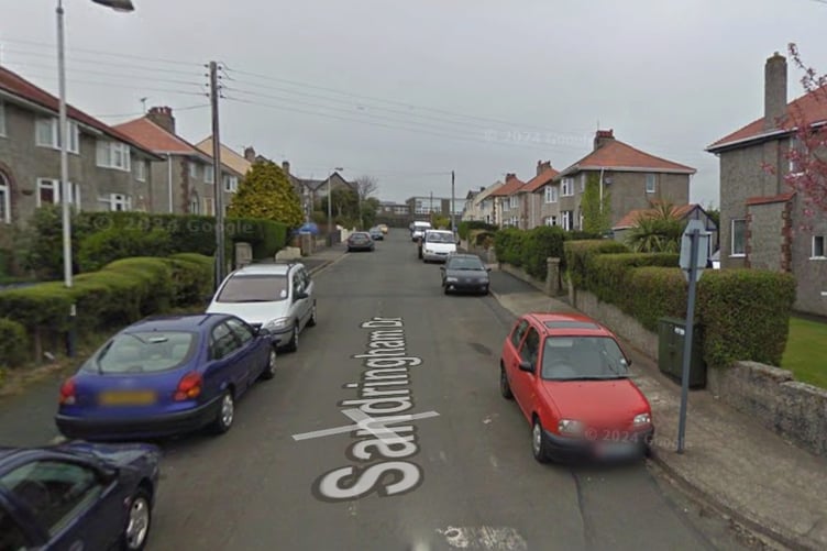 Police followed Christian onto Sandringham Drive in Onchan, where the he then reversed towards them (Photo: Google Maps)