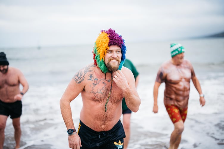 Juan completing his icy challenge on Saturday morning (Photo - Liam Gilman Photography)