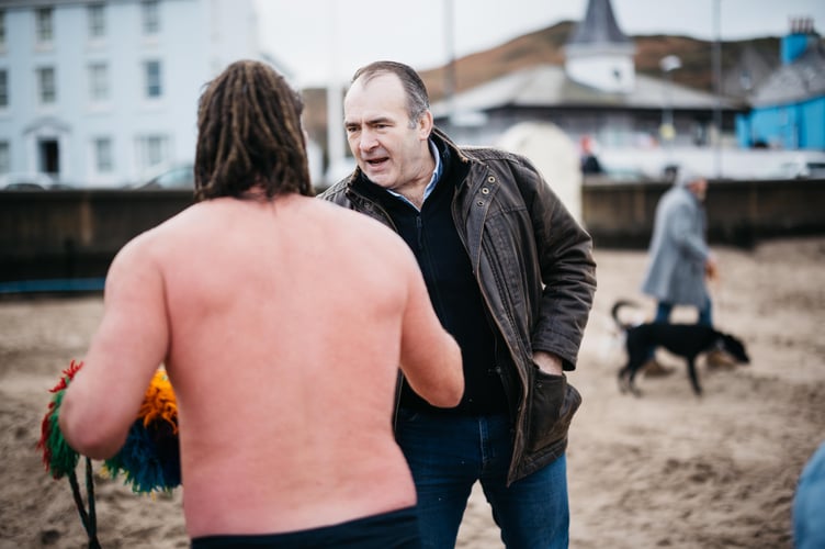 Chief Minister Alfred Cannan MHK was in Peel on Saturday to congratulate Juan in person (Photo - Liam Gilman Photography)