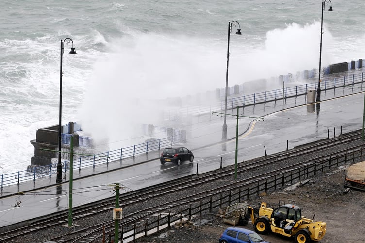 Coastal overtopping is excepted on Douglas Promenade 